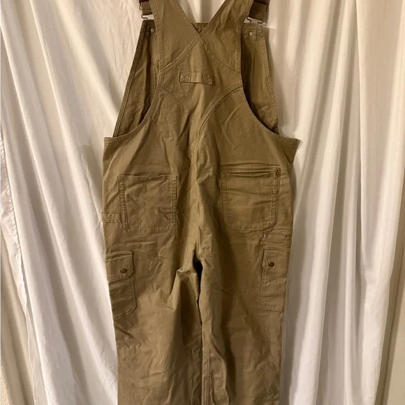 Duluth Trading Co Womens Brown Cargo Overalls durable work wear - Picture 7 of 9